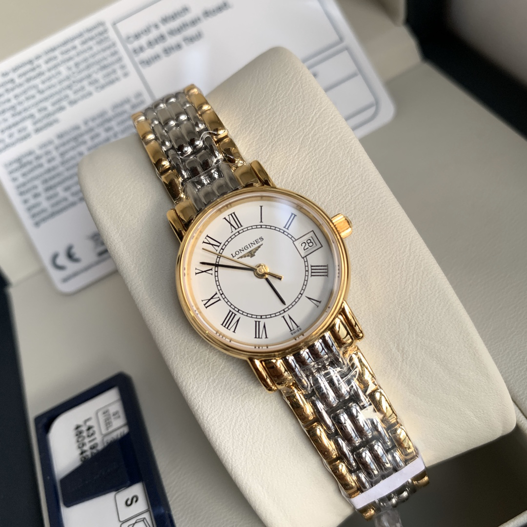 Montre de couple élégante à quartz Longines 40 mm/24 mm – Artisanat suisse 1154471392