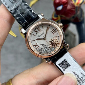 Montre automatique Longines 30 mm – Cadran rouge rose et bracelet en acier 1011943243