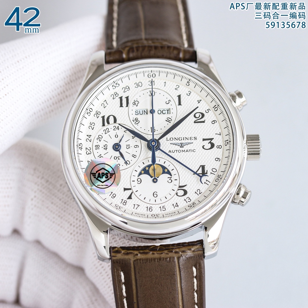 Longines Master Collection 42 mm Phases de Lune Automatiques – Moins de 300 € 1141561772