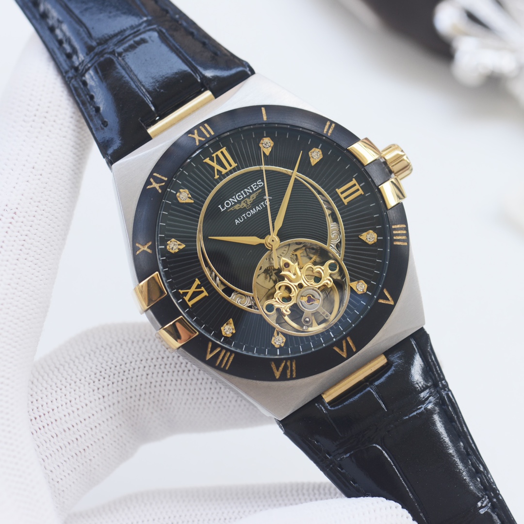 1-125.jpg Montre automatique Longines pour homme de 42 mm – Boîtier en acier inoxydable de qualité supérieure 1110518923