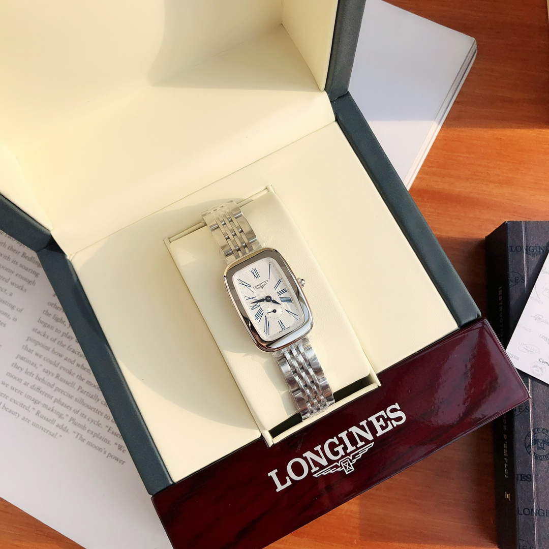 Montre à quartz Longines pour femme, boîtier en acier inoxydable 22 × 32 mm 995390400