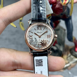 Montre automatique Longines 30 mm – Cadran rouge rose et bracelet en acier 1011943243