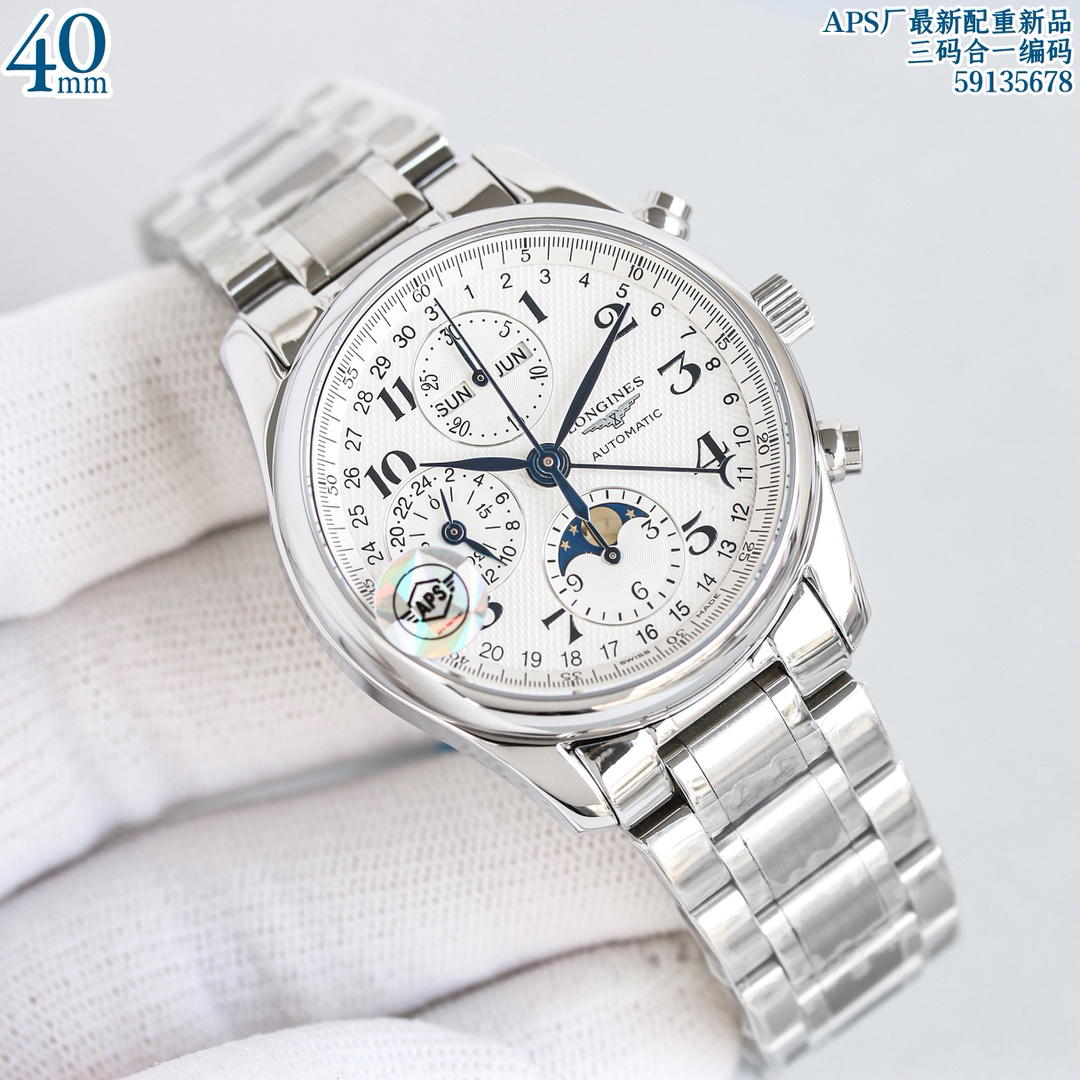 Longines Master Collection Réplique de l’horloge à 8 aiguilles avec phases de lune – Super Clone 1:1 1151836416