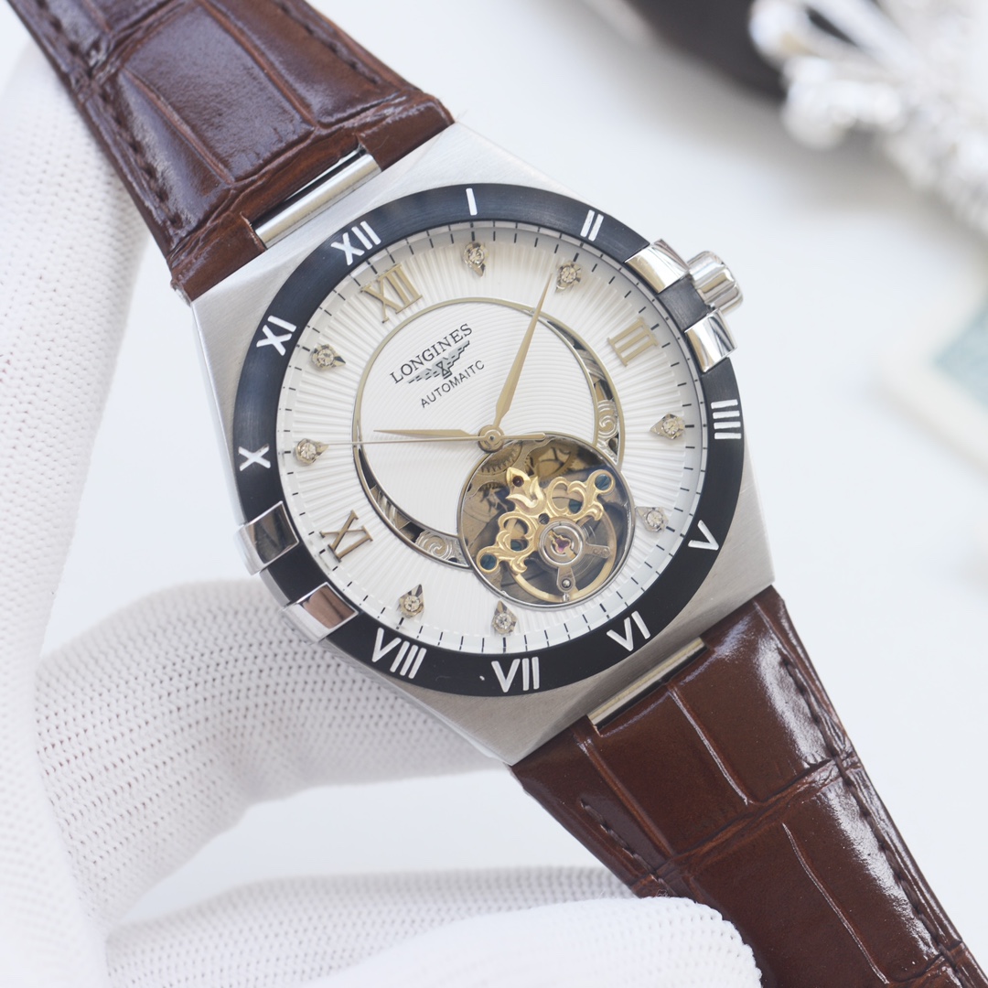 2-125.jpg Montre automatique Longines pour homme de 42 mm – Boîtier en acier inoxydable de qualité supérieure 1110518923