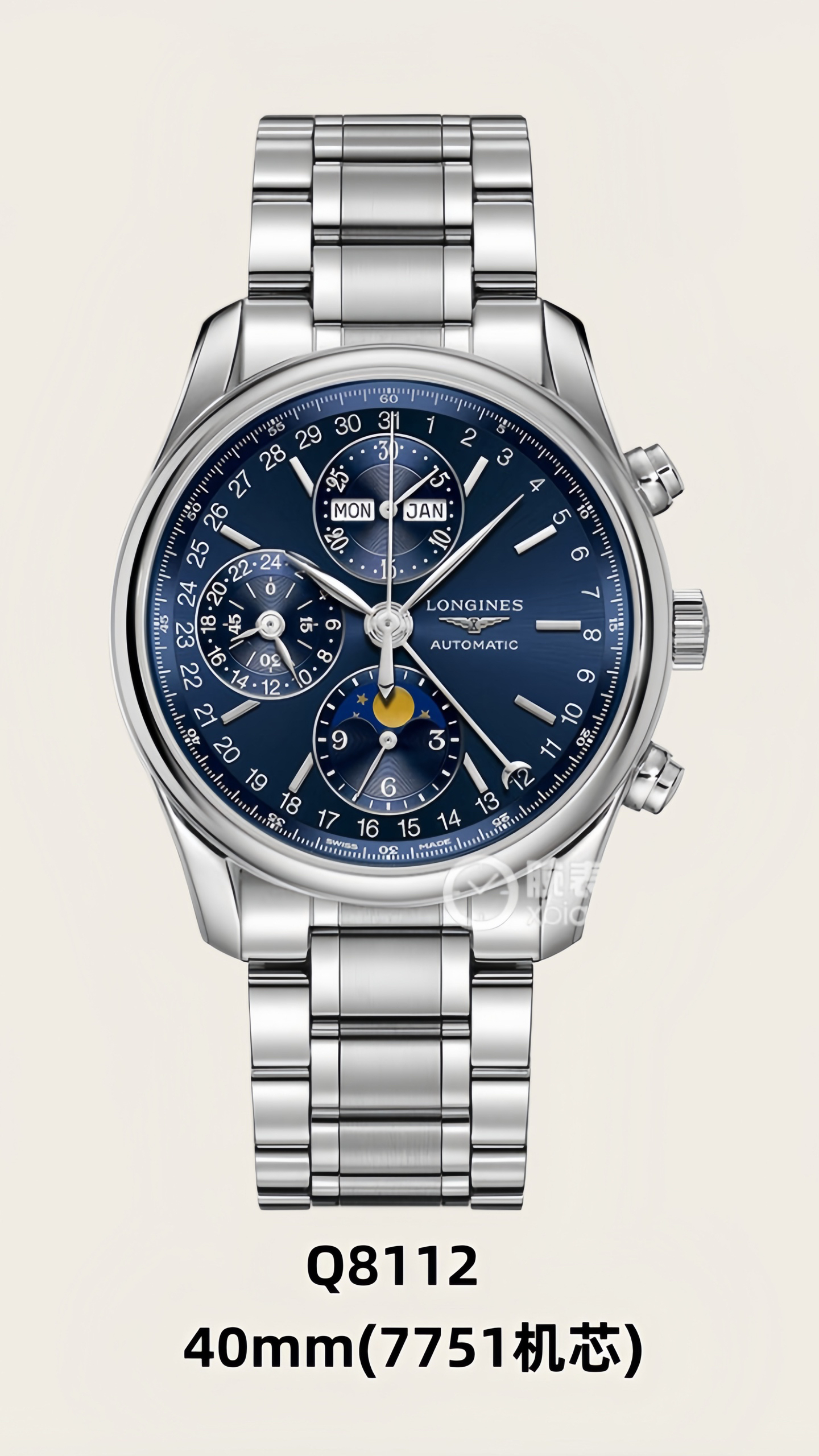 2-622.jpg AF Longines Master Collection 40 mm Chronographe Phase de Lune – Répliques de montres AAA+ 1137347630