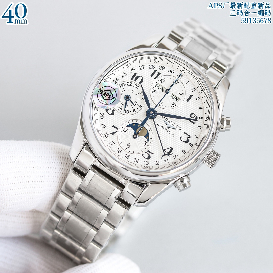 2-754.jpg Longines Master Collection Réplique de l’horloge à 8 aiguilles avec phases de lune – Super Clone 1:1 1151836416