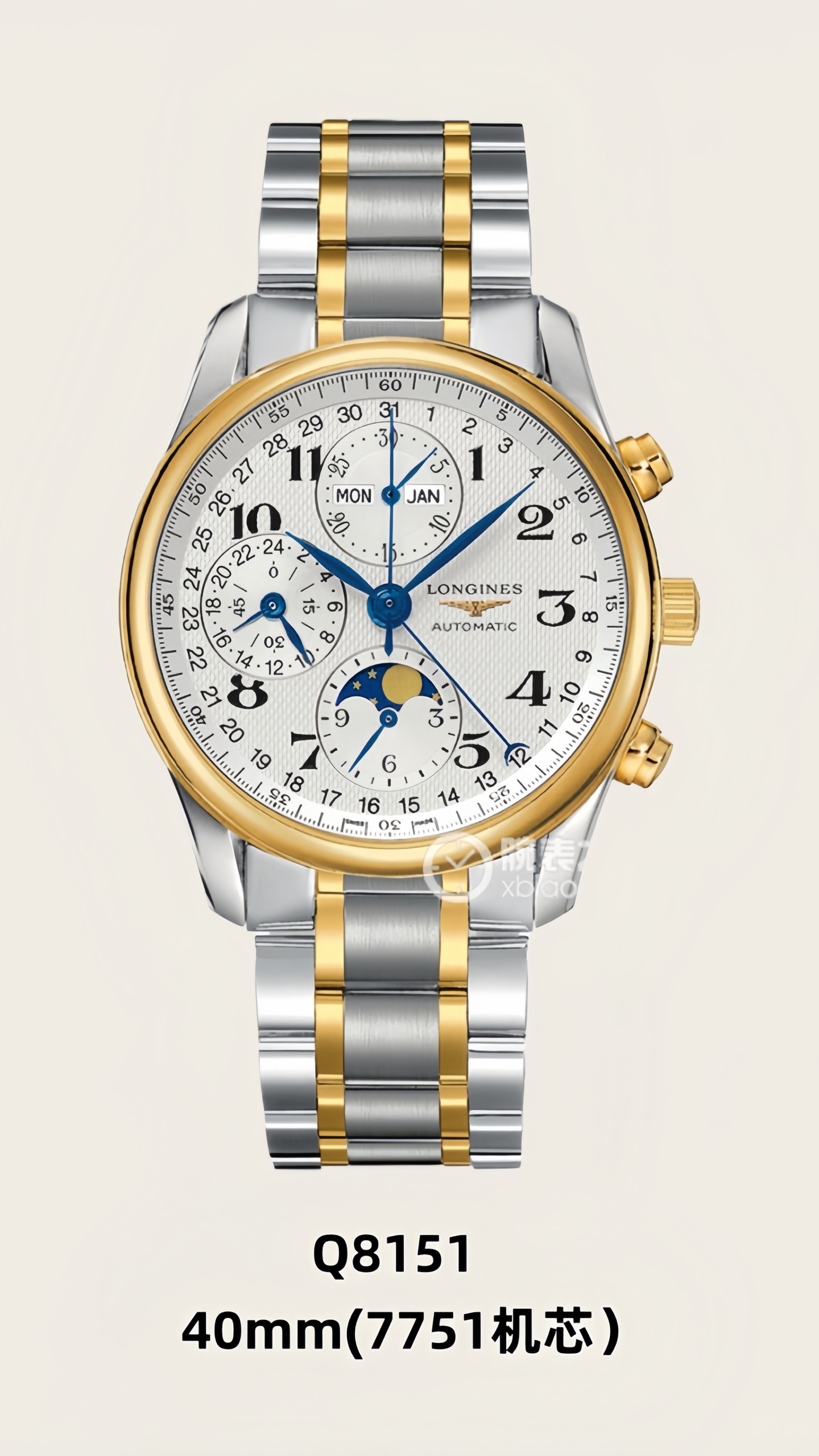 4-622.jpg AF Longines Master Collection 40 mm Chronographe Phase de Lune – Répliques de montres AAA+ 1137347630