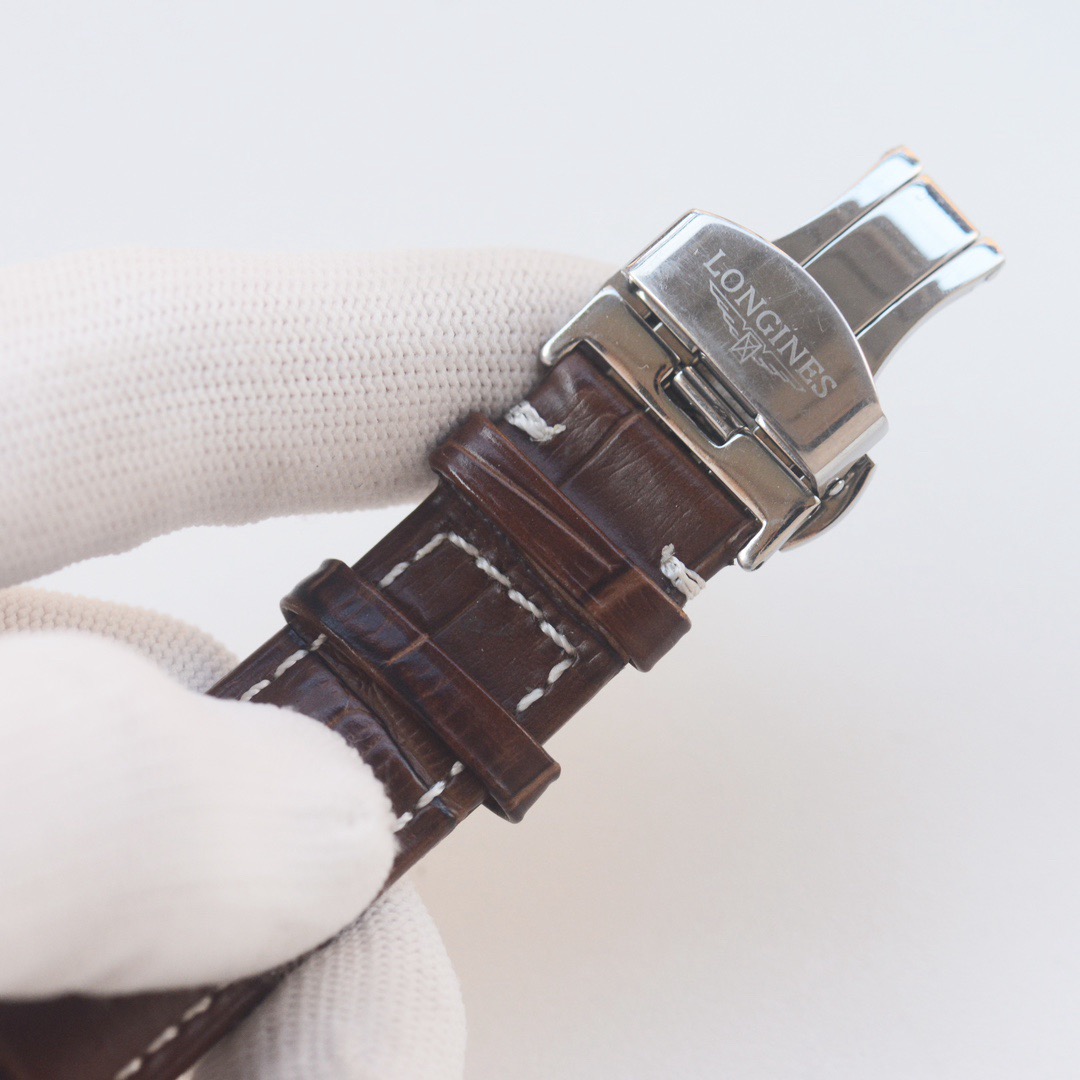 Longines 40 mm Réplique automatique de haute qualité - Bracelet en acier et cuir suisse 1139503673